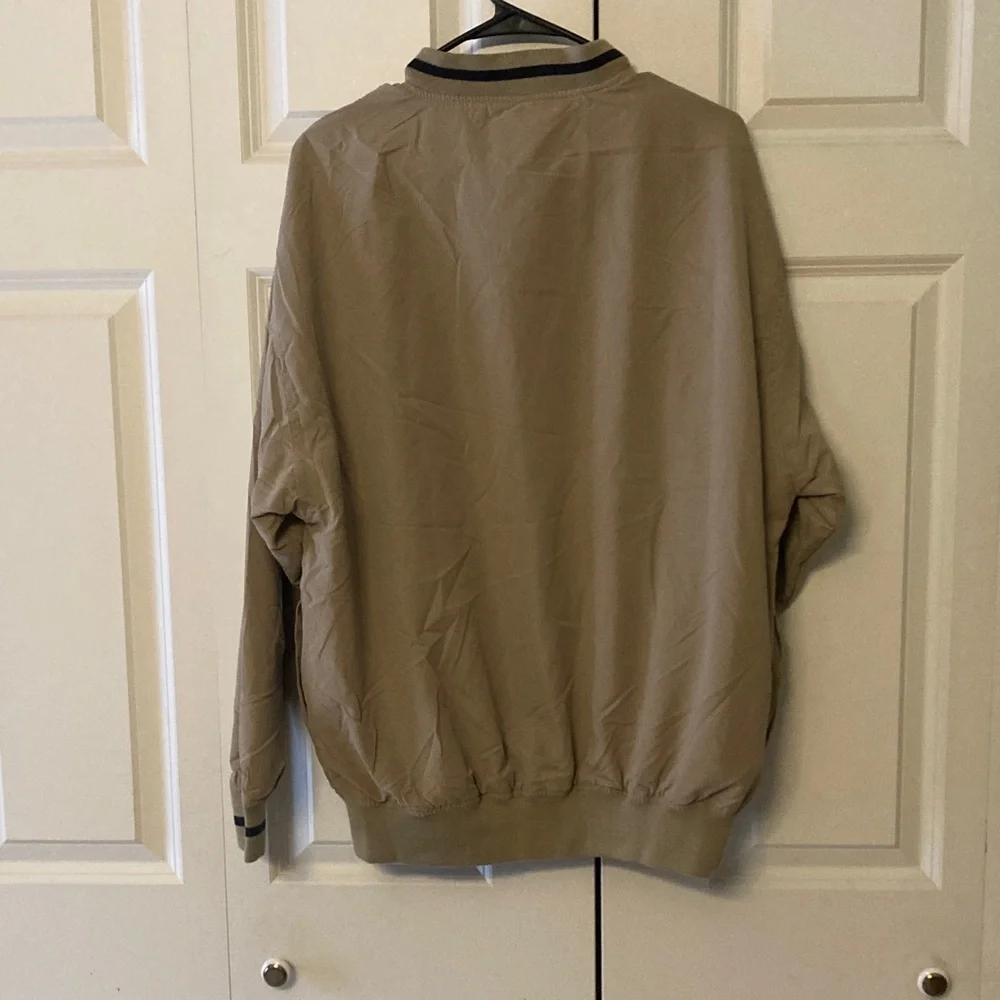 CH outerwear pullover golf jacket mens L tan cuffed v-neck NWT water resistant